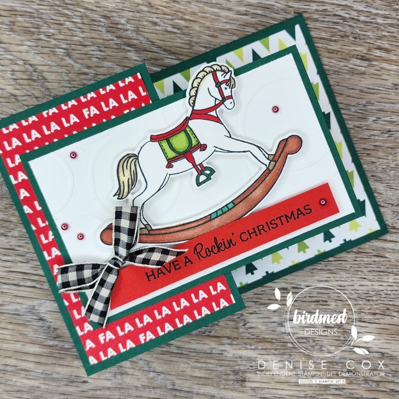 Photo of the Rocking Horse Z-Fold Christmas Card front 