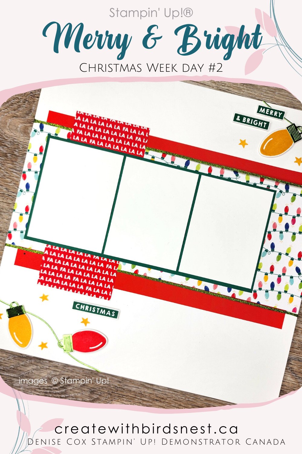 Christmas Week Day 2: Merry & Bright Layout via @denise34