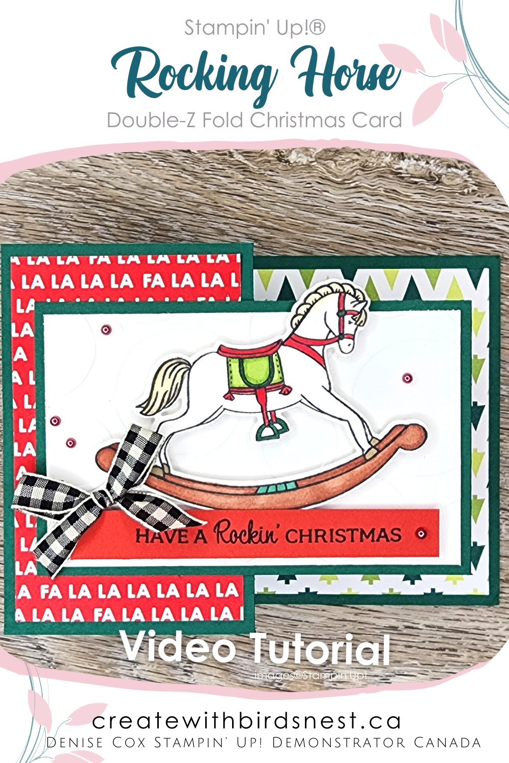 Rocking Horse Double-Z Fold Card via @denise34