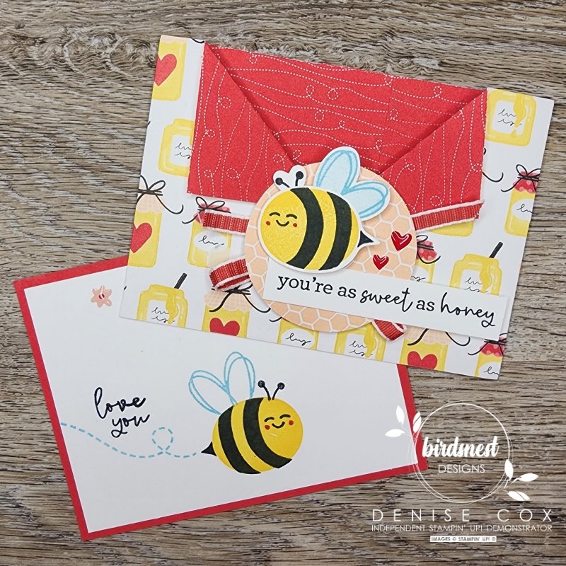 Stampin' Up! Bee My Valentine pocket card