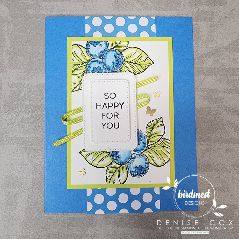 Photo of the front of the Stampin' Up! Blueberry Bunches card