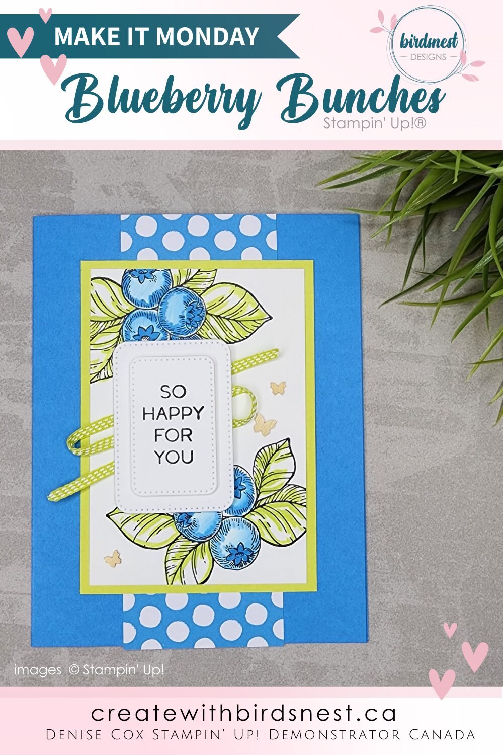 Make It Monday: Blueberry Bunches Sketch Card via @denise34