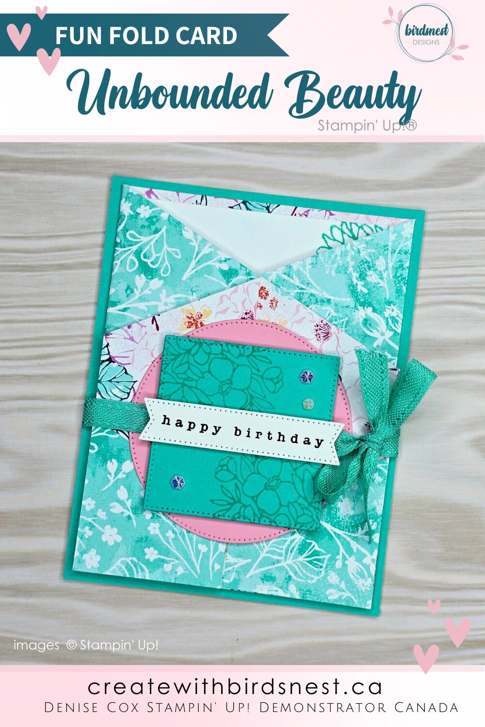 Unbounded Beauty Fun Fold Card via @denise34