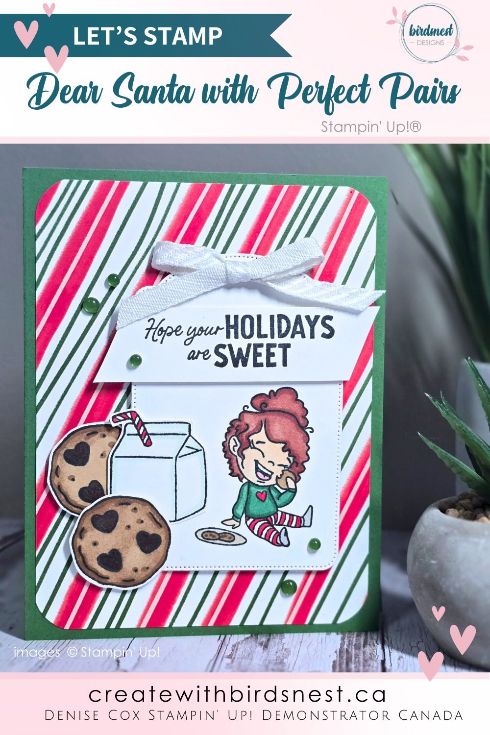 Christmas Card with Dear Santa and Perfect Pairs Stamp Sets via @denise34