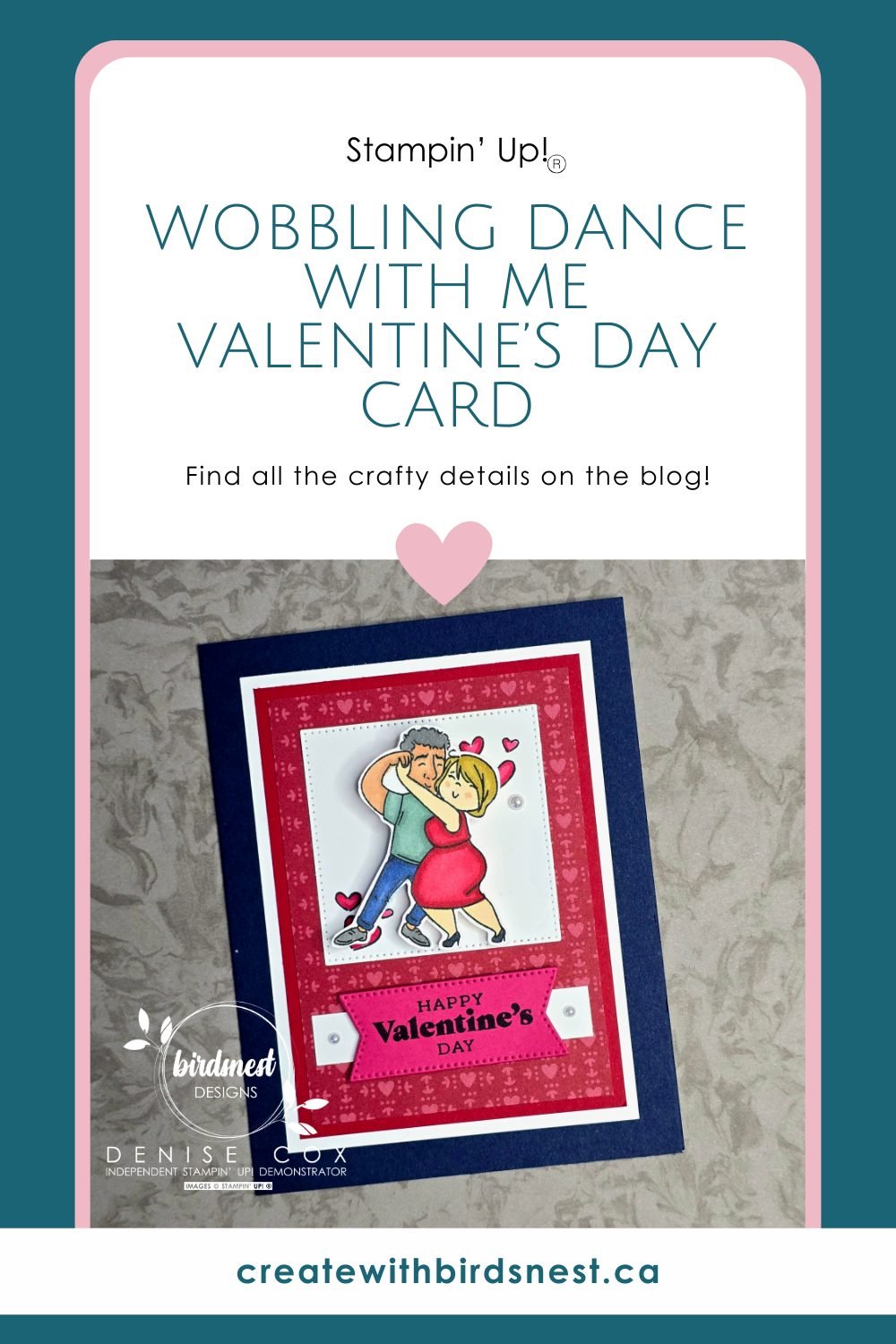 Wobbling Dance With Me Valentine’s Day Card via @denise34