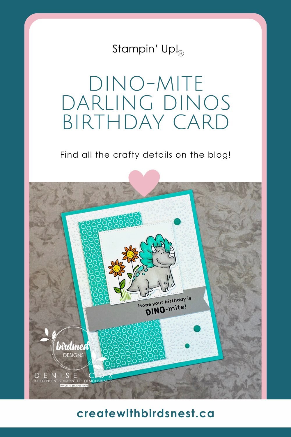 Darling Dinos Make Dino-Mite Birthday Cards via @denise34