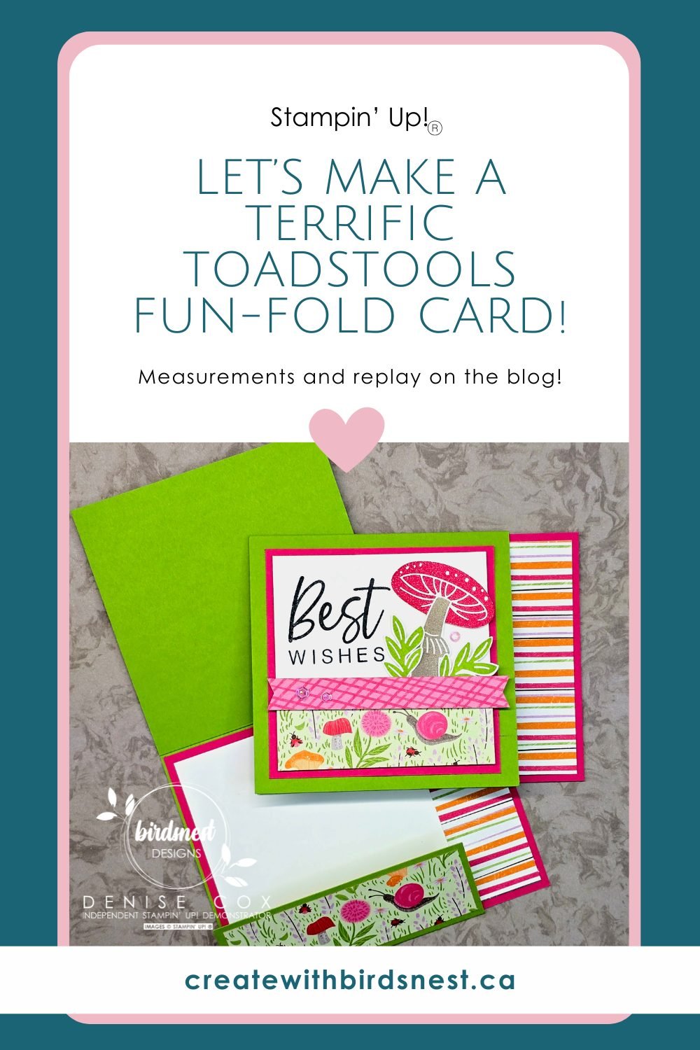 Let’s Make a Terrific Toadstools Fun Fold Card via @denise34
