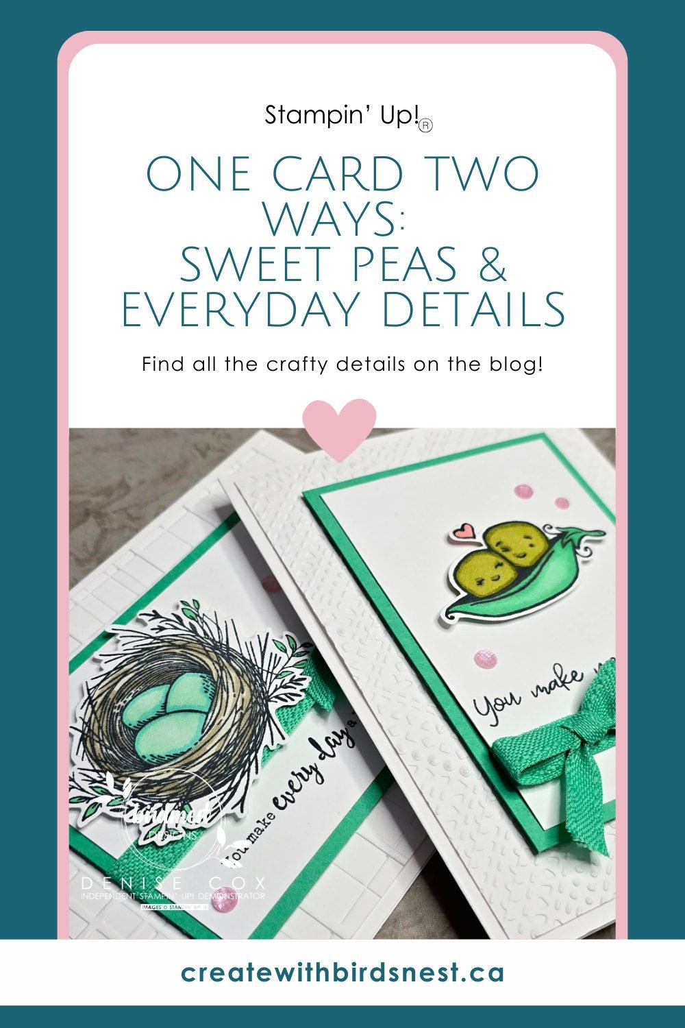 One Card Two Ways: Sweet Peas and Everyday Details via @denise34
