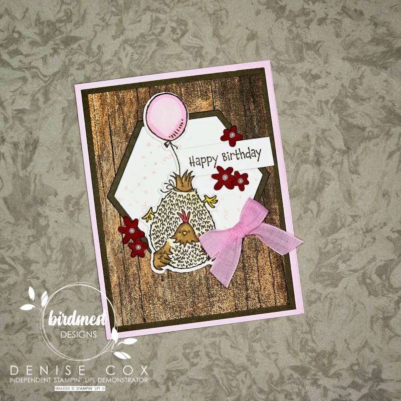 Handmade birthday card created with the retired Stampin’ Up! Hey Birthday Chick stamp set, showcasing a playful chick and bold layering.