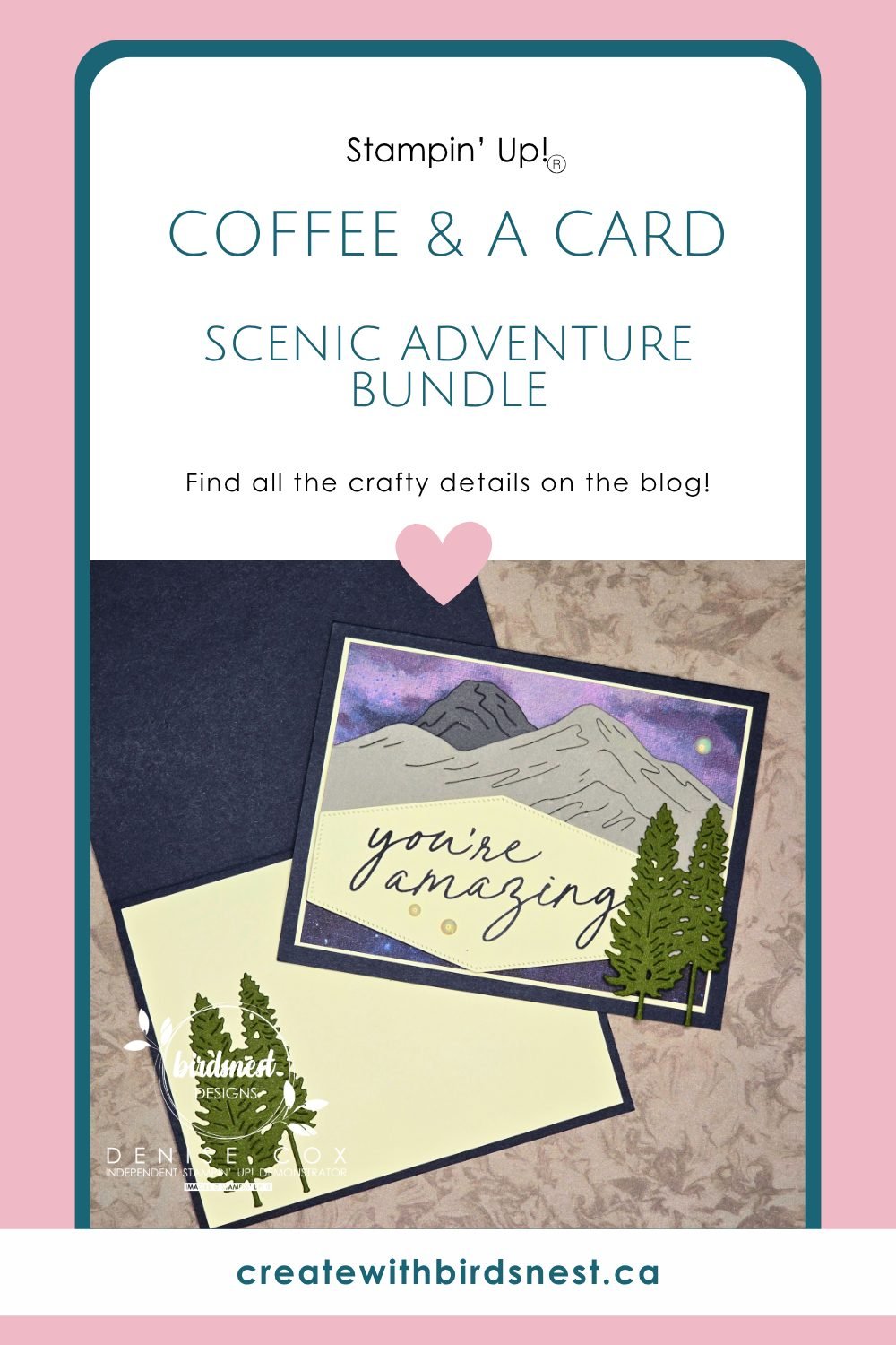 Quick Mountain Scene Card with Stampin’ Up! Scenic Adventure via @denise34