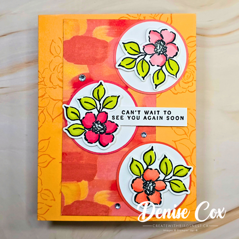 Stampin Up Charming Day retired bundle handmade floral card using layered circle layout