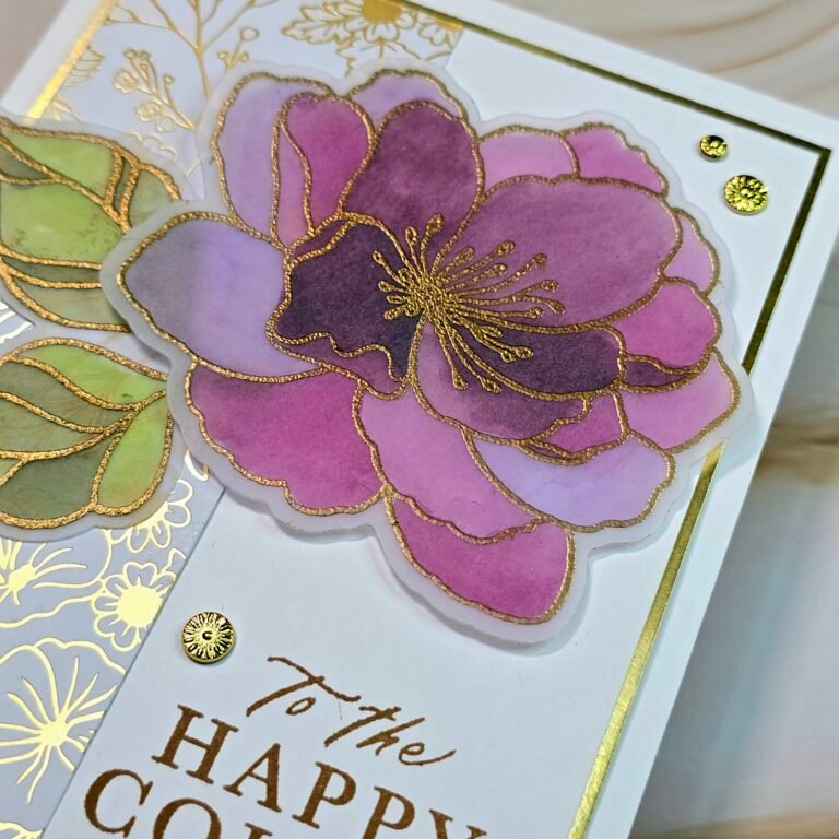 Stained Glass Card on Vellum Using Heat Embossing